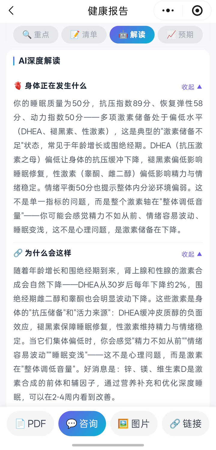 HormLab 小程序 AI 深度解读:身体正在发生什么