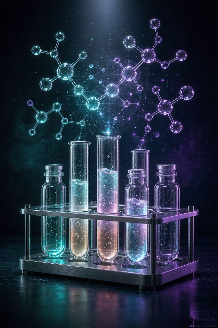 HormLab lab saliva sample vials with hormone molecule joint detection